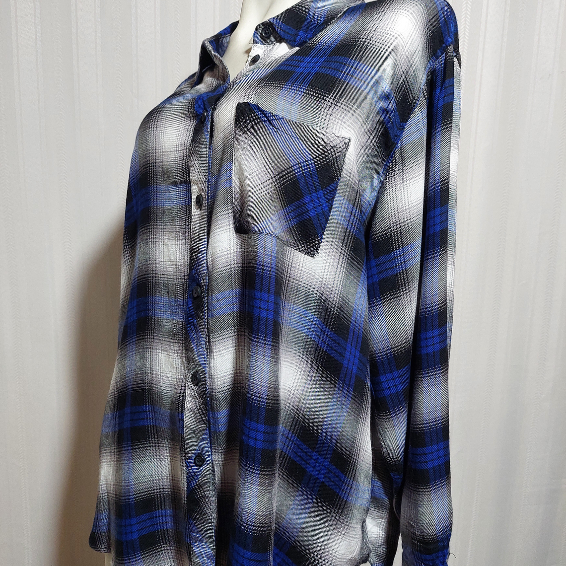 BLUSA AZUL-GRIS WORKSHOP TALLA 2X 3