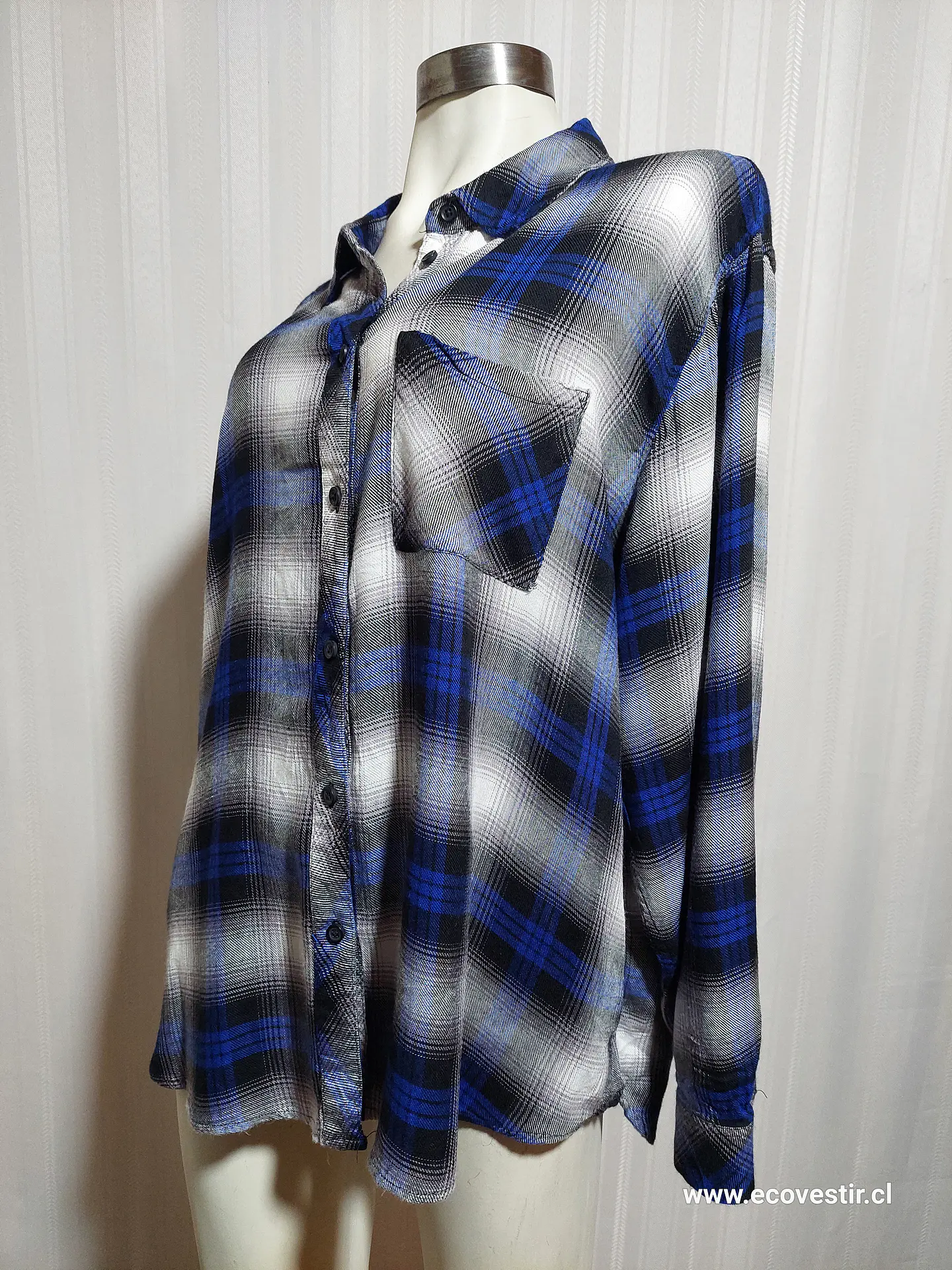 BLUSA AZUL-GRIS WORKSHOP TALLA 2X 3