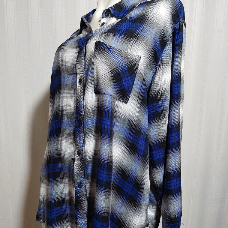 BLUSA AZUL-GRIS WORKSHOP TALLA 2X 3