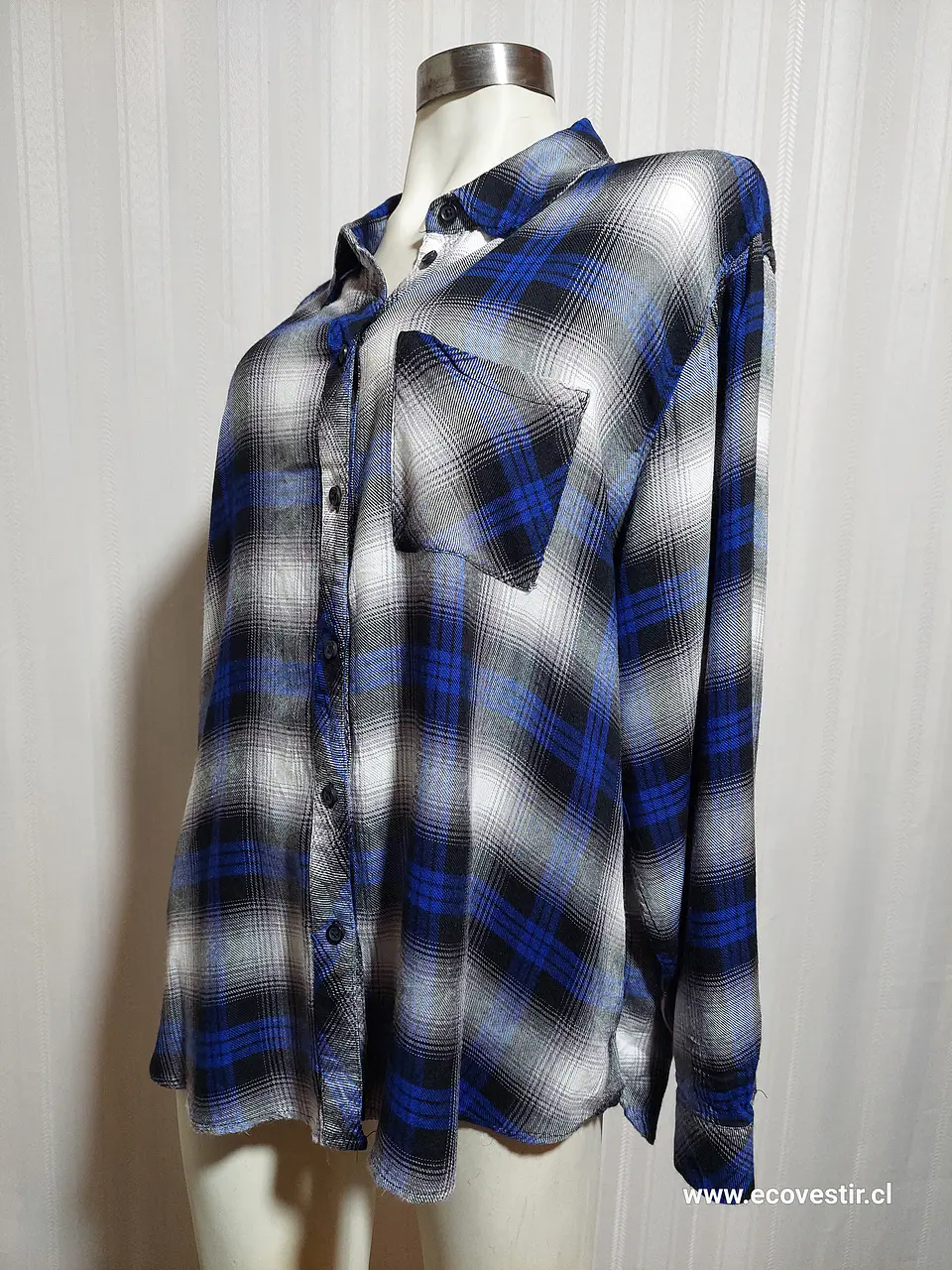 BLUSA AZUL-GRIS WORKSHOP TALLA 2X 3