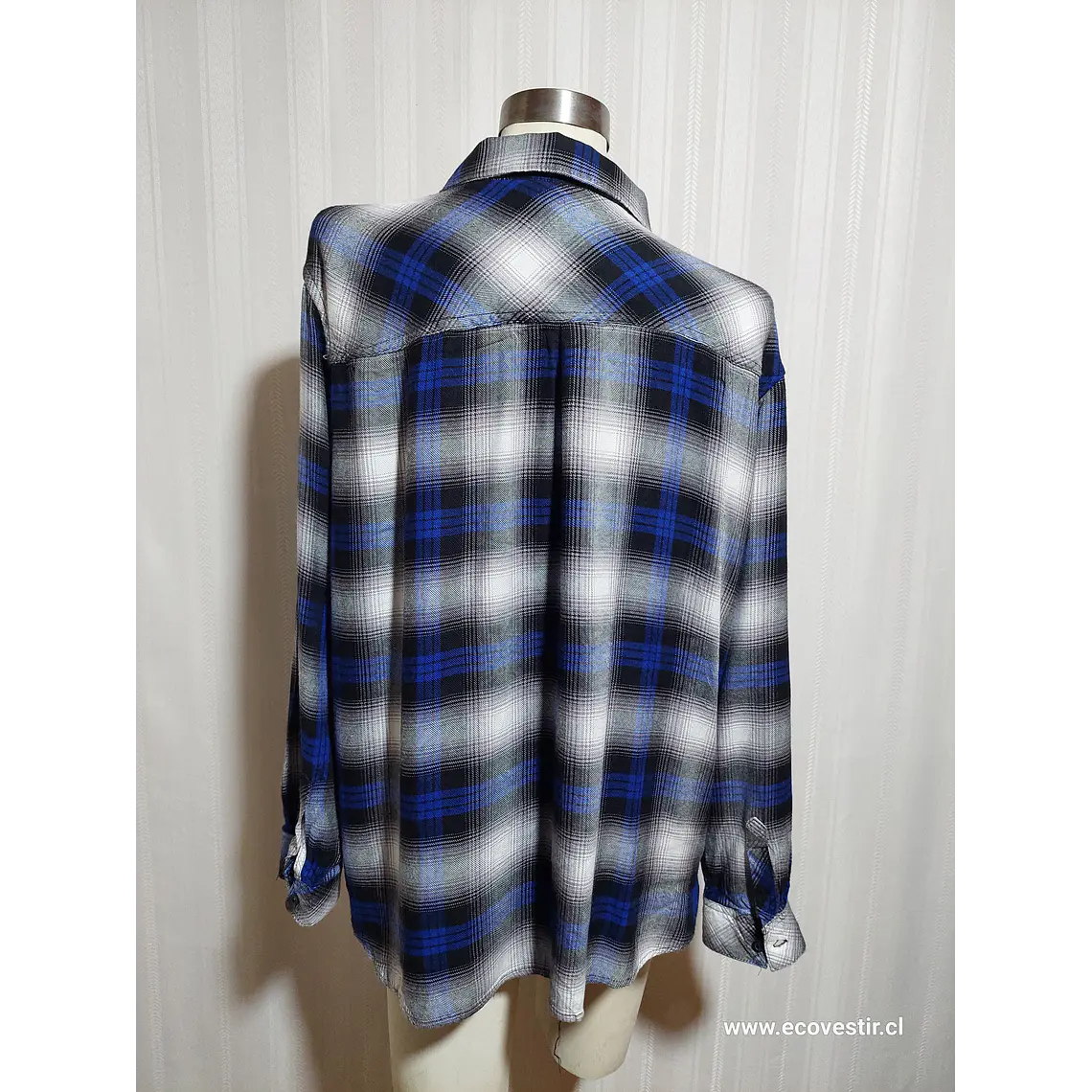 BLUSA AZUL-GRIS WORKSHOP TALLA 2X 4