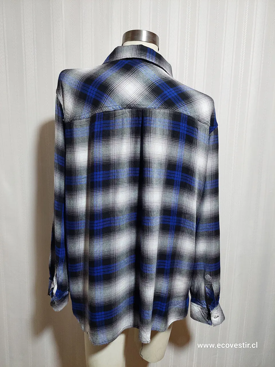 BLUSA AZUL-GRIS WORKSHOP TALLA 2X 4