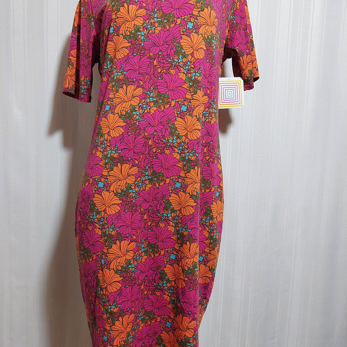 VESTIDO FLORAL MULTICOLOR LULAROE TALLA XL  1