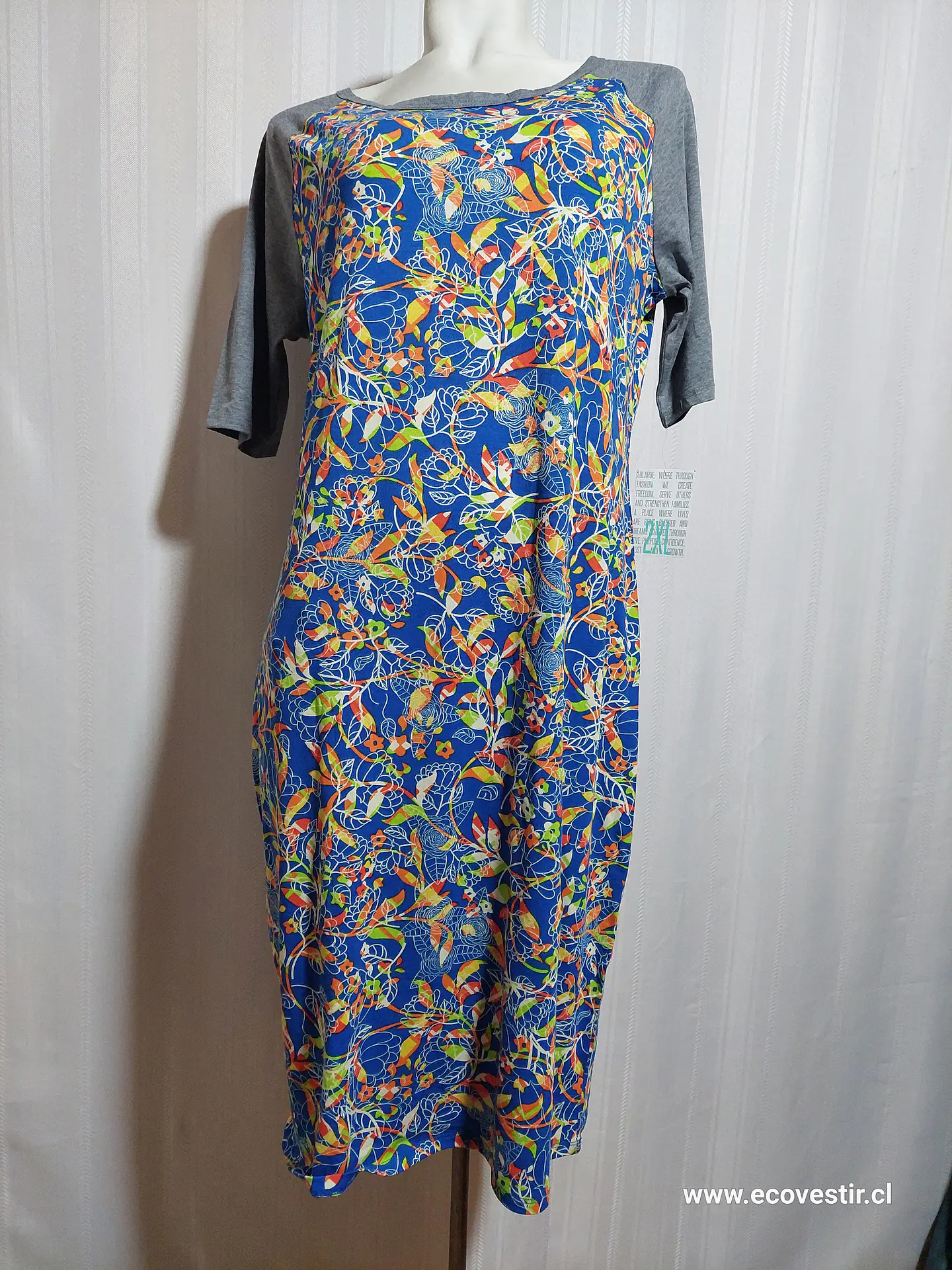 VESTIDO FLORAL MULTICOLOR LULAROE TALLA 2XL  1