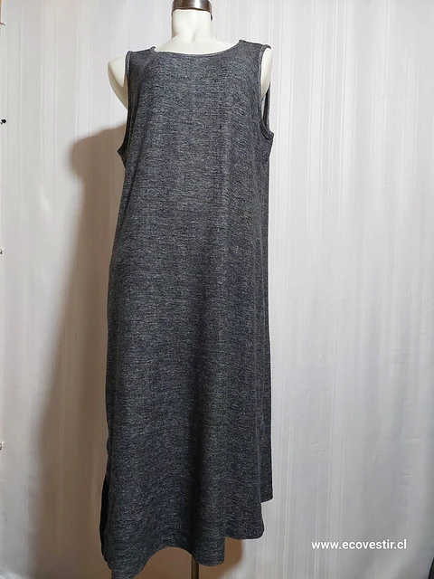 VESTIDO SIN MANGA GRIS MATTY M TALLA XL