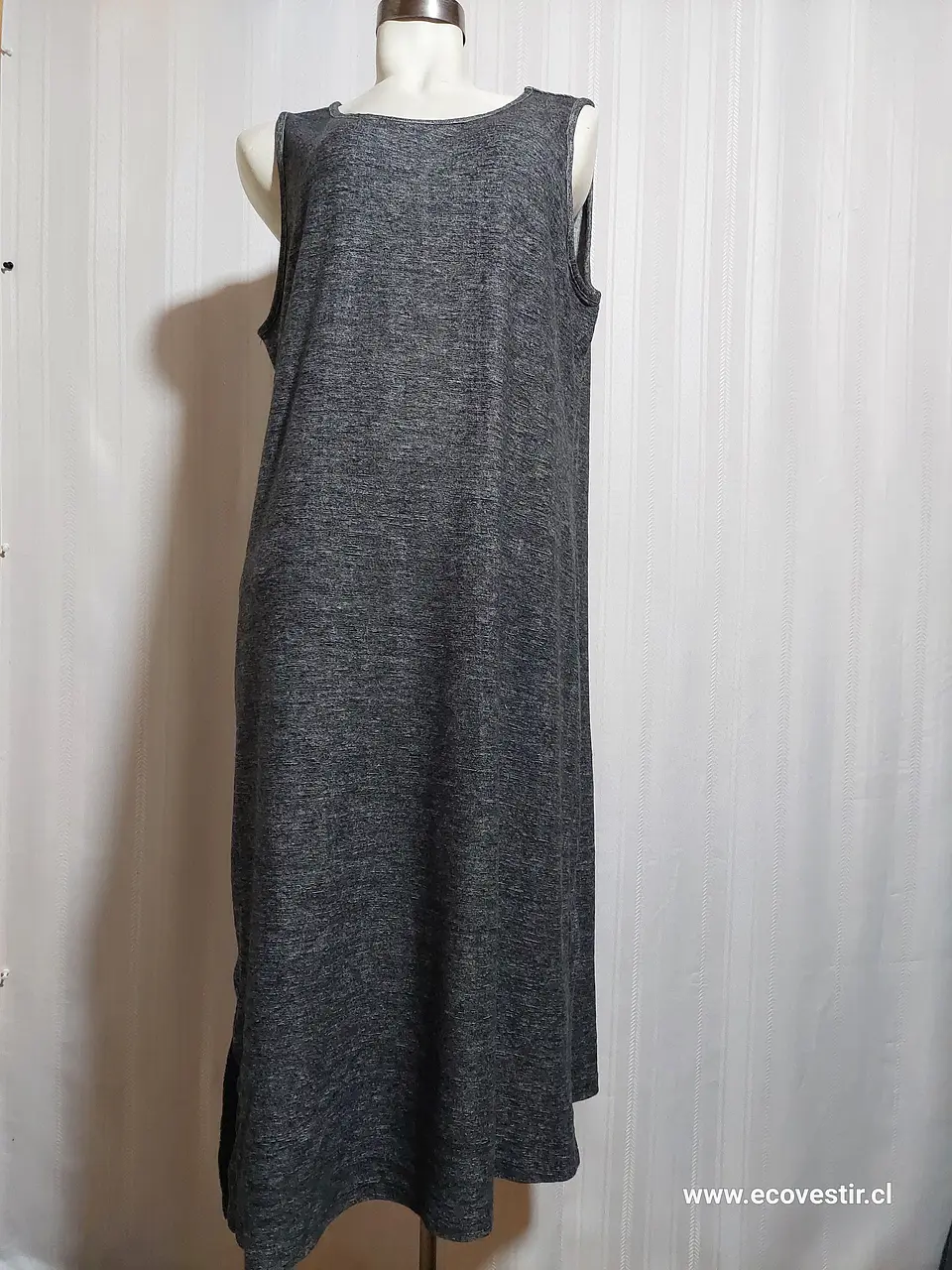 VESTIDO SIN MANGA GRIS MATTY M TALLA XL 1