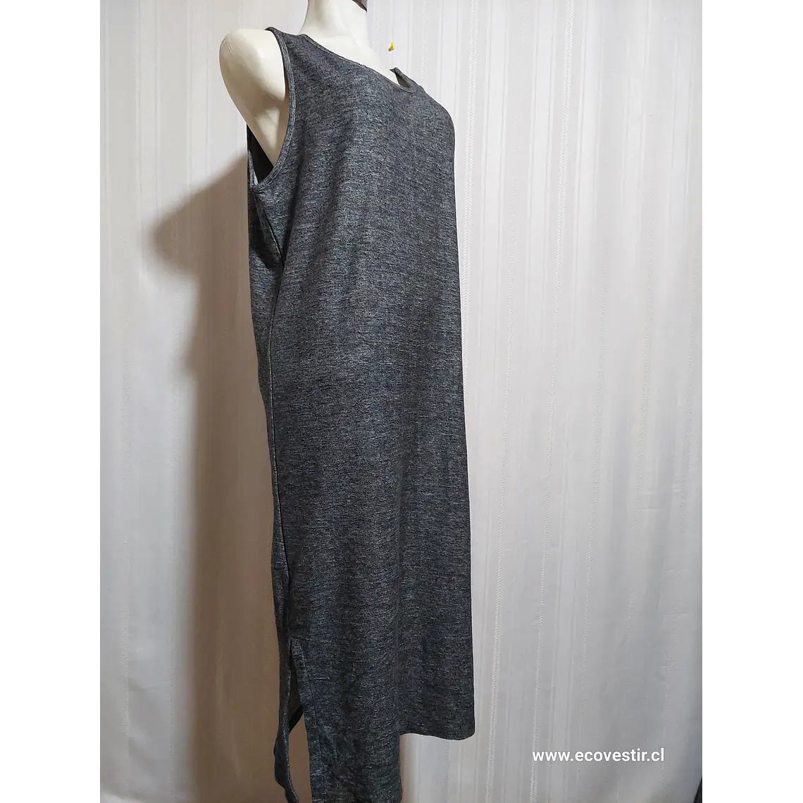 VESTIDO SIN MANGA GRIS MATTY M TALLA XL 2