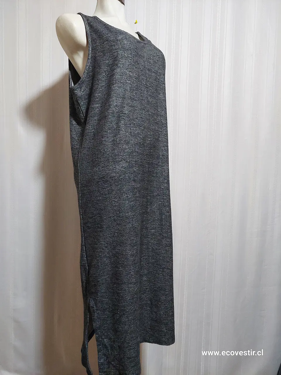 VESTIDO SIN MANGA GRIS MATTY M TALLA XL 2