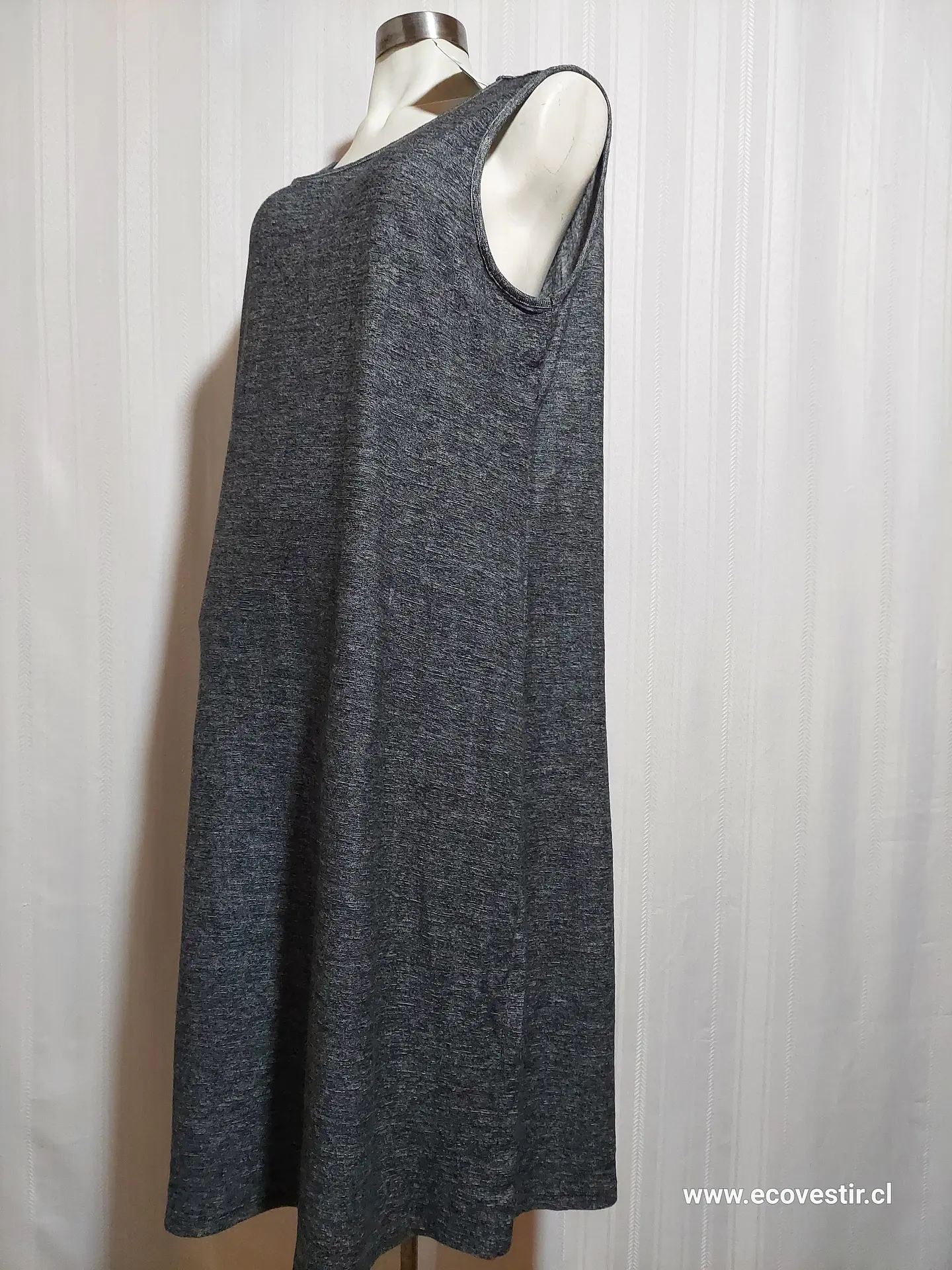 VESTIDO SIN MANGA GRIS MATTY M TALLA XL 3