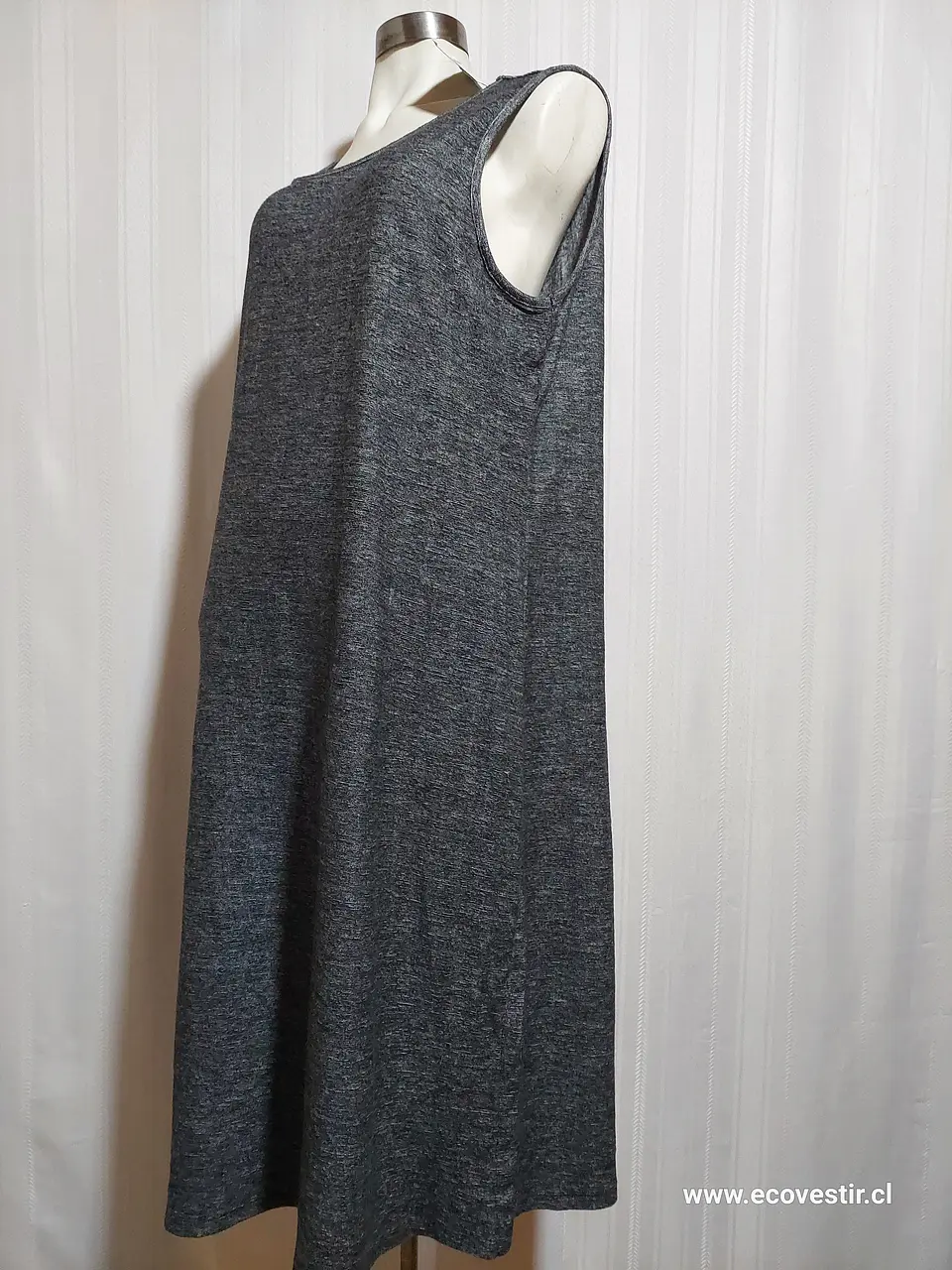 VESTIDO SIN MANGA GRIS MATTY M TALLA XL 3