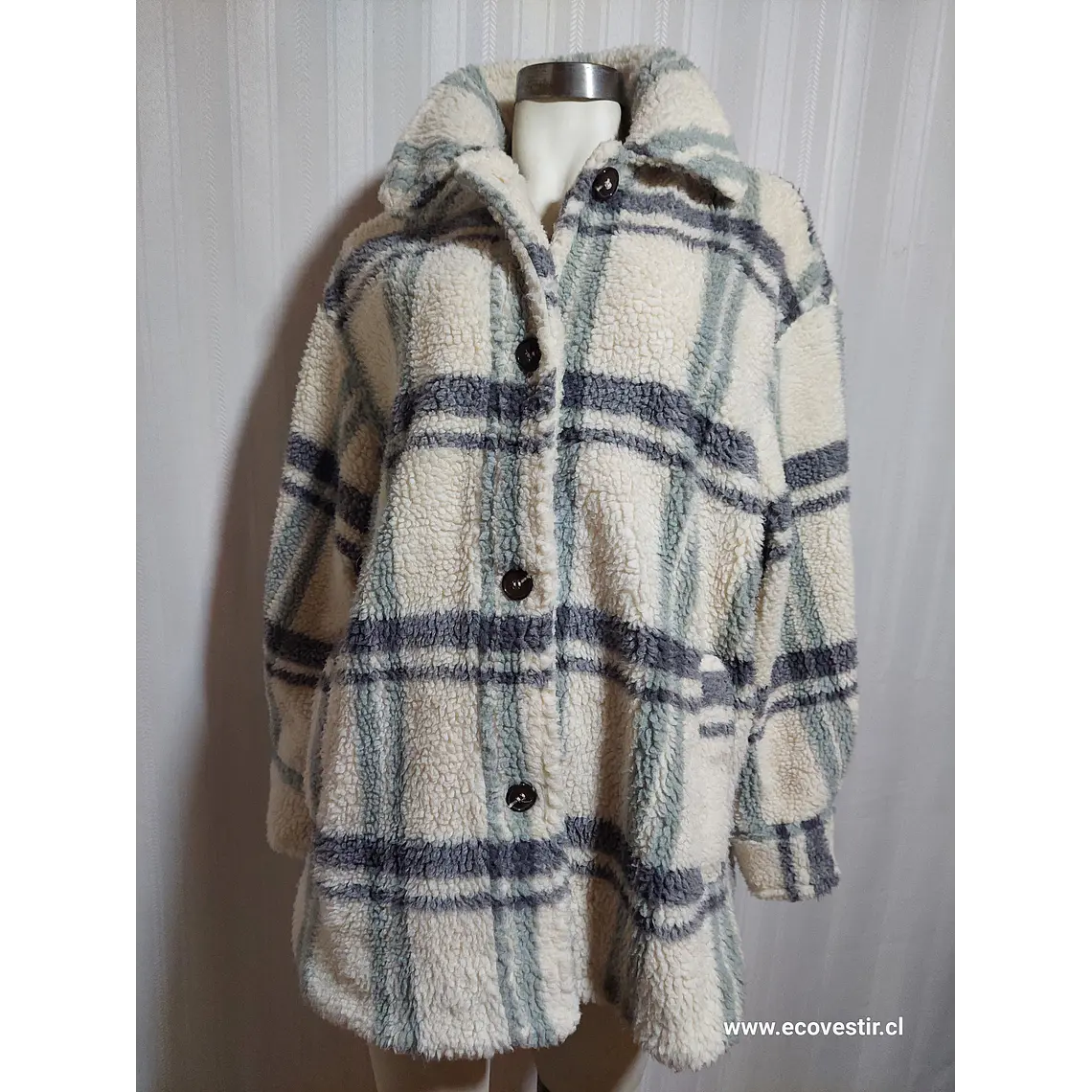 ABRIGO CORDERITO MULTICOLOR H&M TALLA M 1