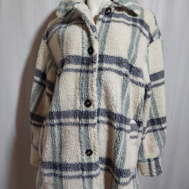 ABRIGO CORDERITO MULTICOLOR H&M TALLA M 1