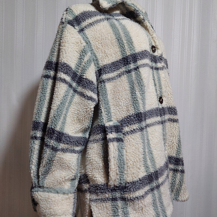 ABRIGO CORDERITO MULTICOLOR H&M TALLA M 2