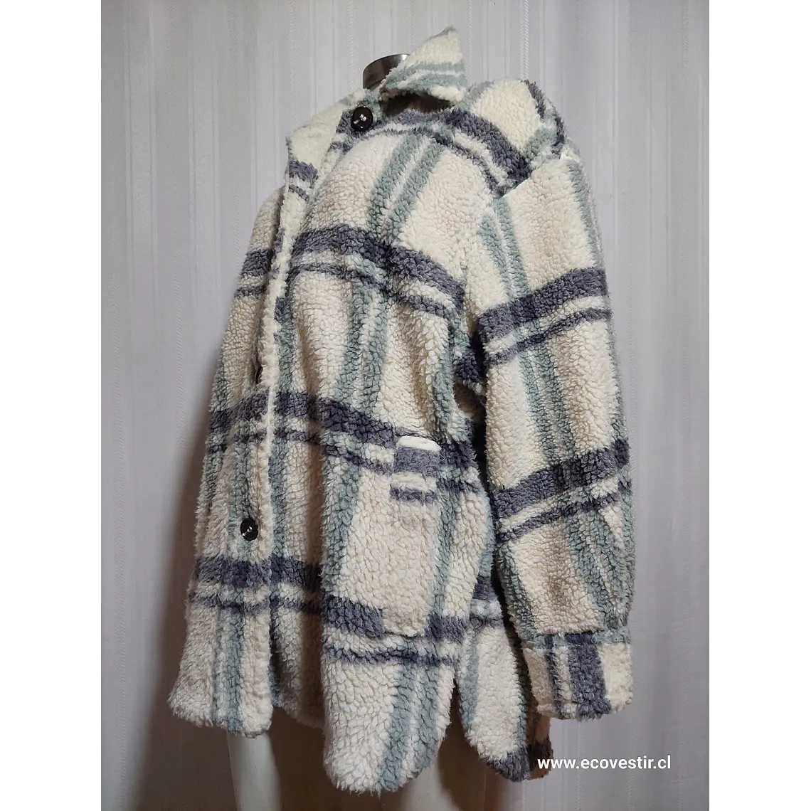 ABRIGO CORDERITO MULTICOLOR H&M TALLA M 3
