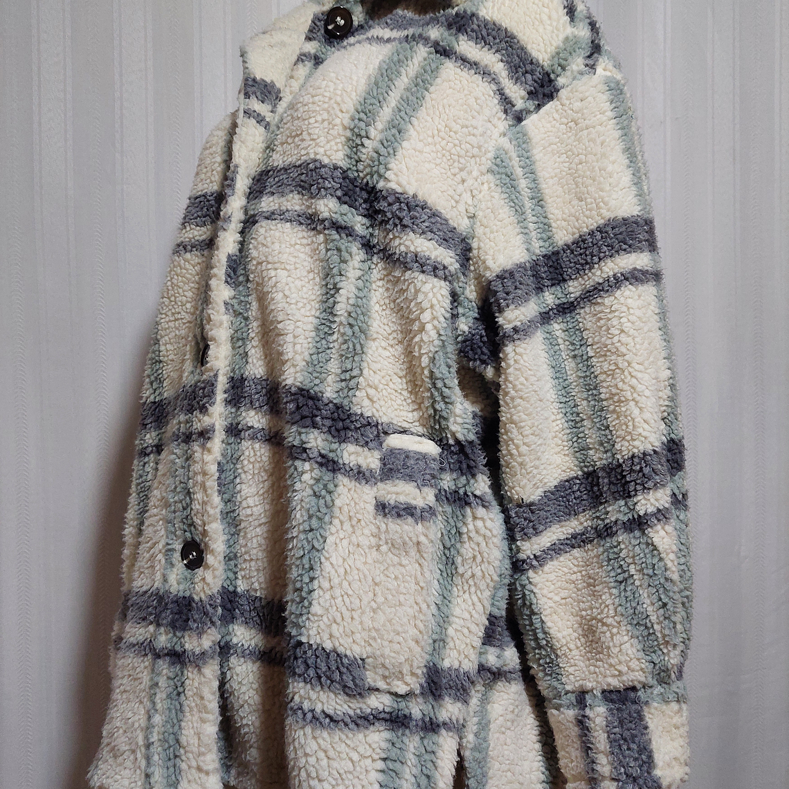 ABRIGO CORDERITO MULTICOLOR H&M TALLA M 3