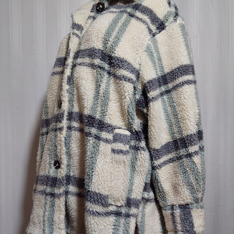 ABRIGO CORDERITO MULTICOLOR H&M TALLA M 3