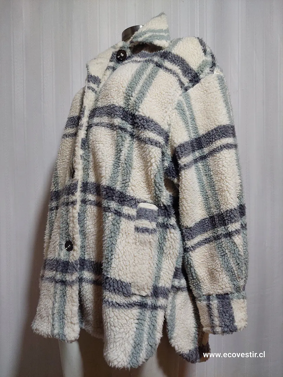 ABRIGO CORDERITO MULTICOLOR H&M TALLA M 3