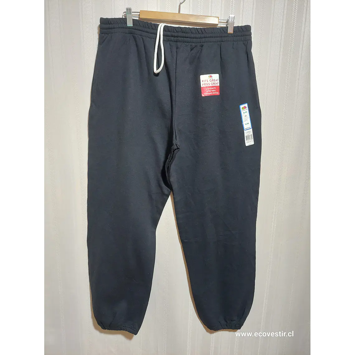 PANTALÓN BUZO NEGRO FRUIT OF THE LOOM TALLA XL 1