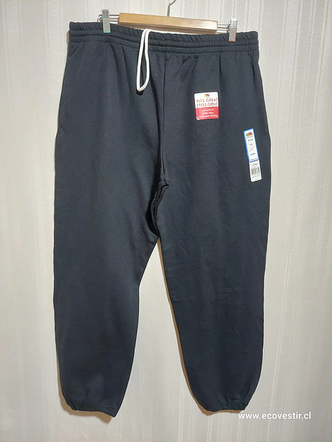 PANTALÓN BUZO NEGRO FRUIT OF THE LOOM TALLA XL