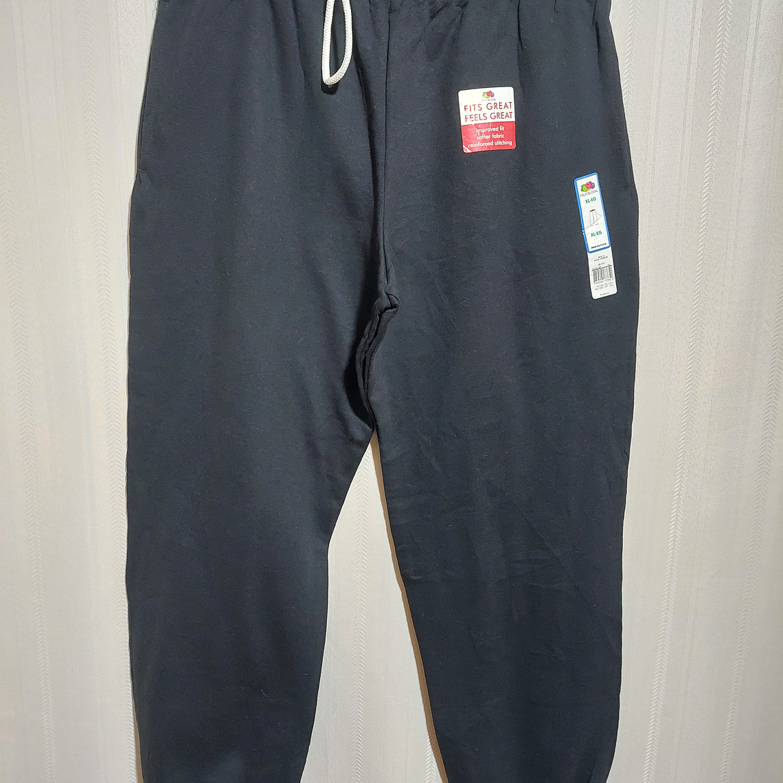 PANTALÓN BUZO NEGRO FRUIT OF THE LOOM TALLA XL 1