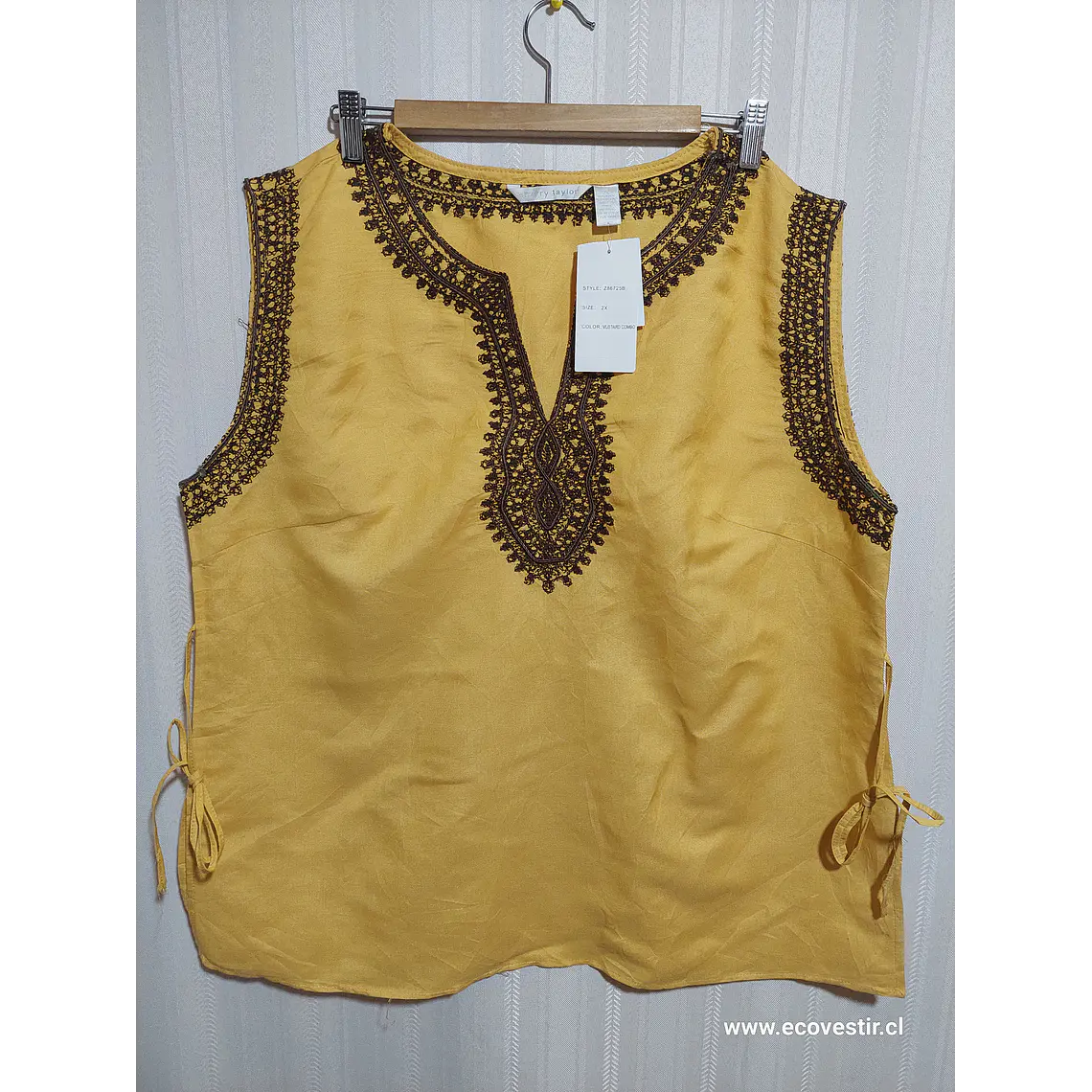 BLUSA MOSTAZA SHERRY TAYLOR TALLA 2X 1