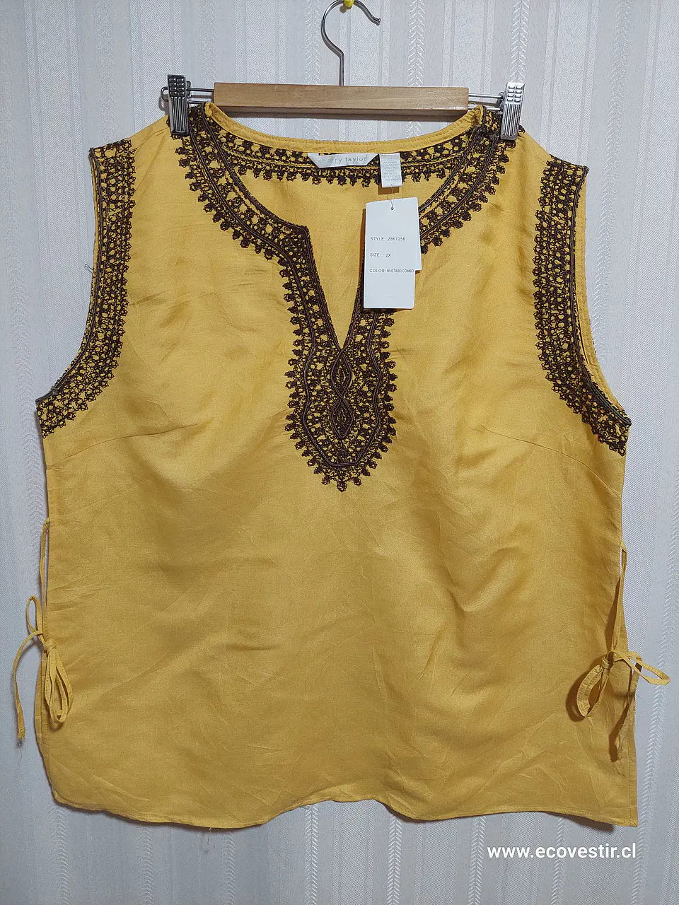 BLUSA MOSTAZA SHERRY TAYLOR TALLA 2X 1
