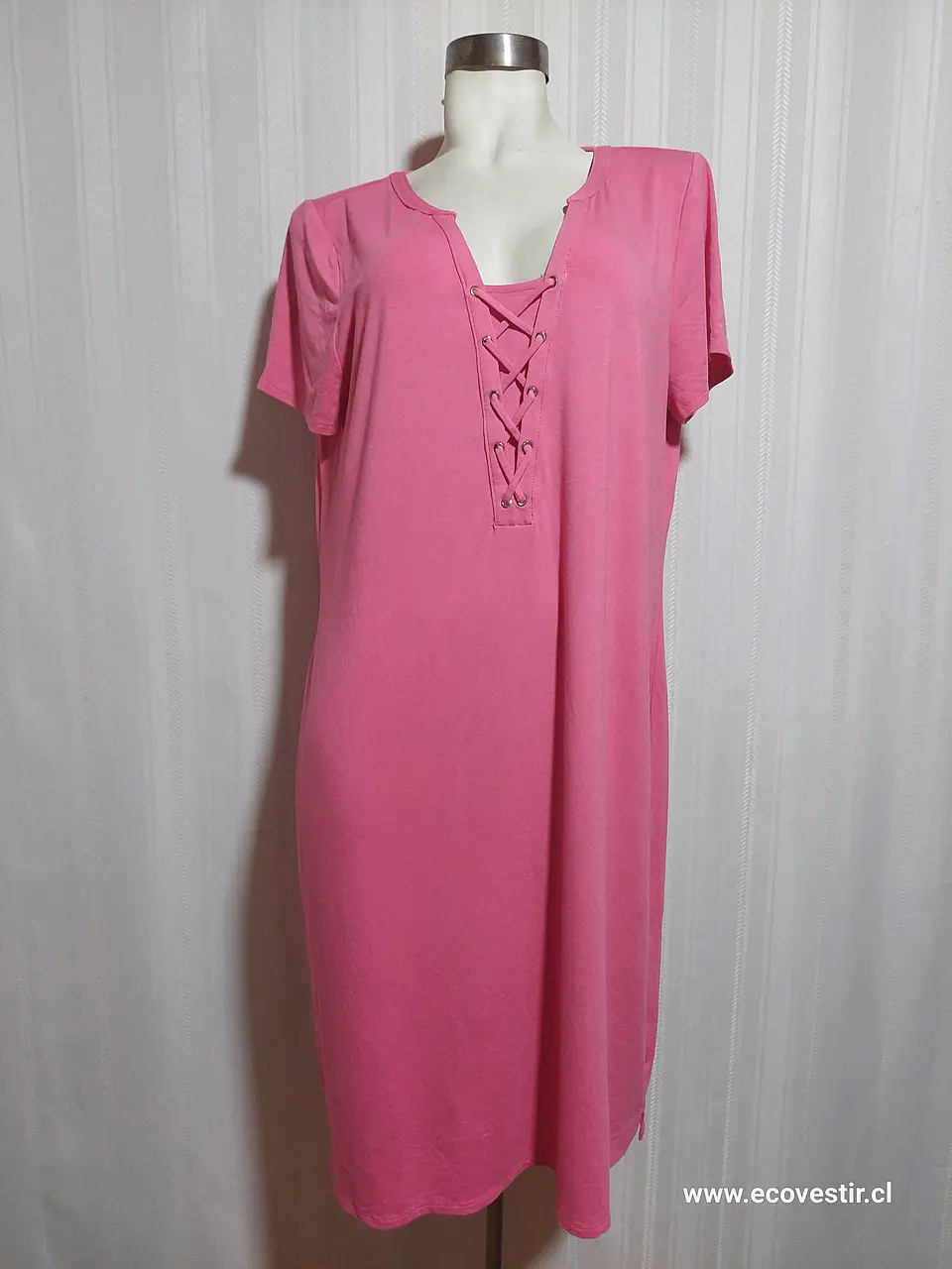 VESTIDO CASUAL ROSADO WHITE / BLACK TALLA XL 1