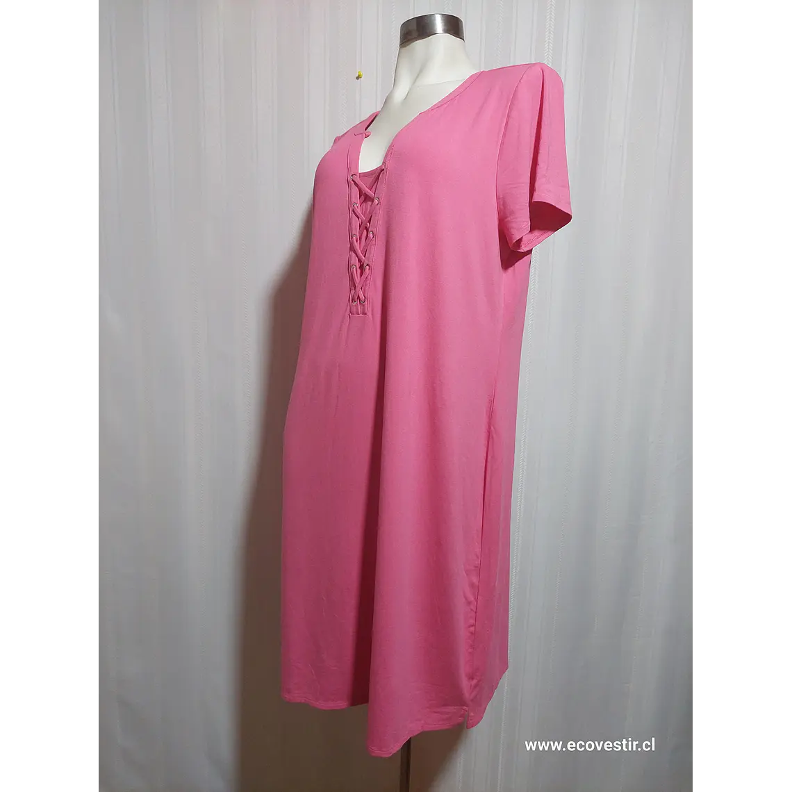 VESTIDO CASUAL ROSADO WHITE / BLACK TALLA XL 3