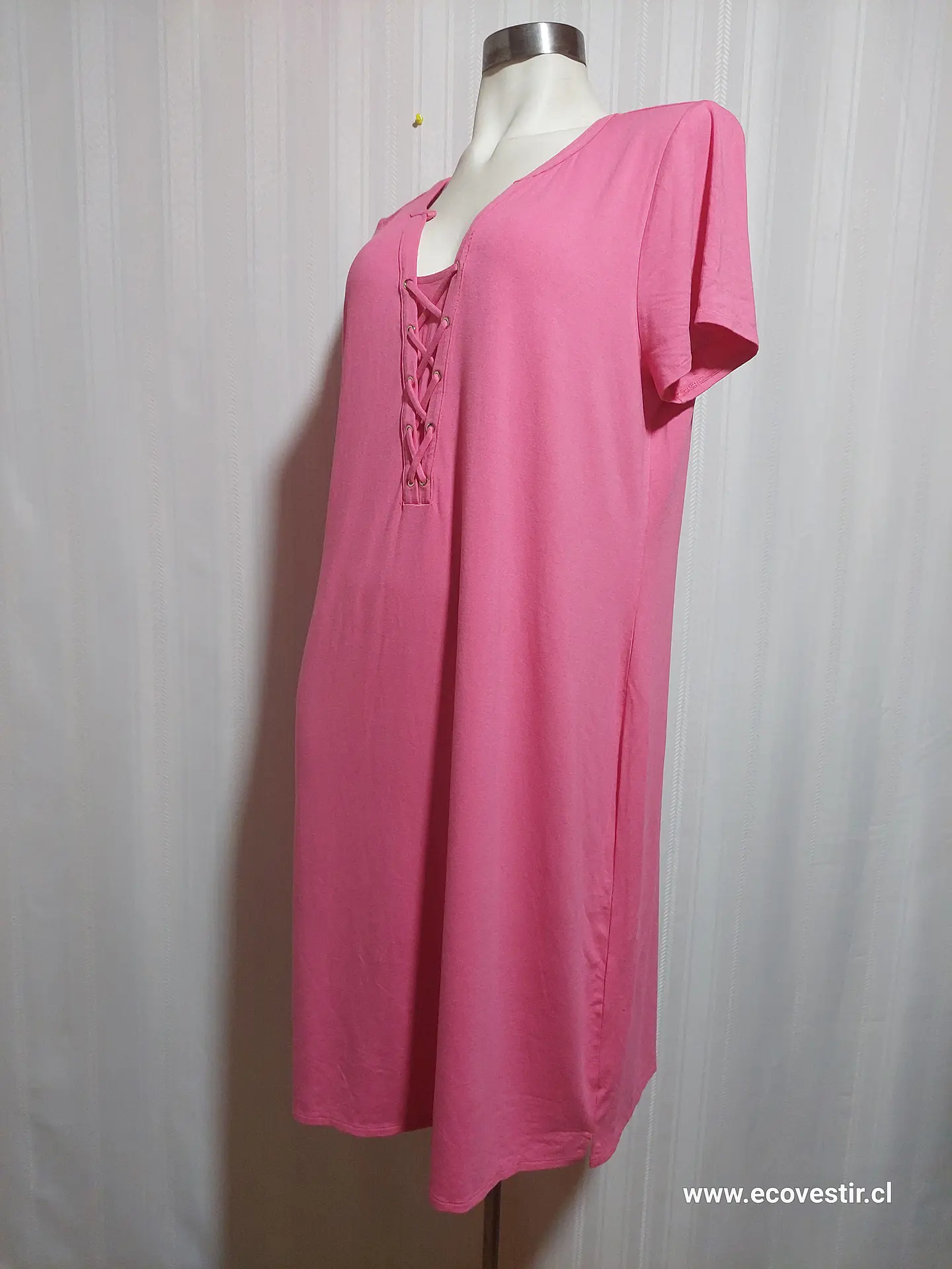 VESTIDO CASUAL ROSADO WHITE / BLACK TALLA XL 3