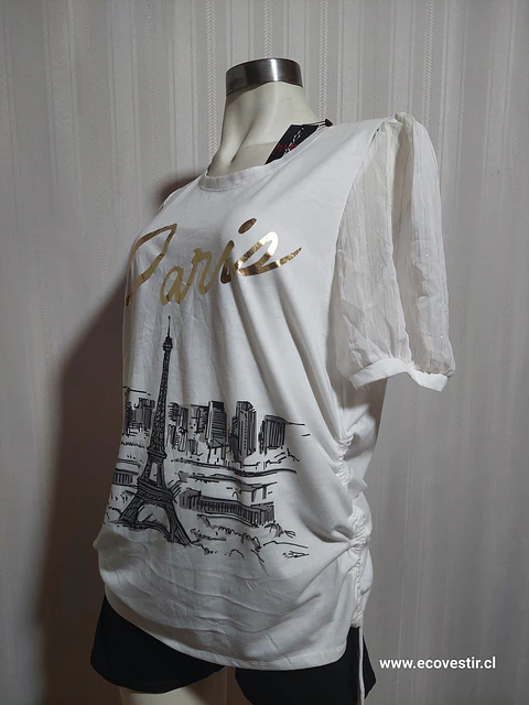 POLERA BLANCA LOVE & LACE TALLA XL