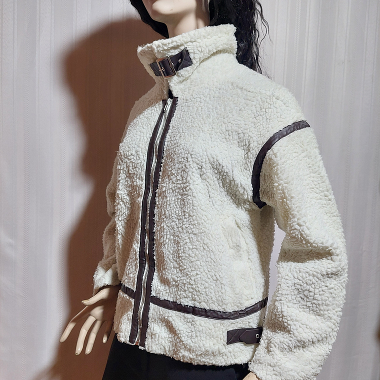 ABRIGO CORDERITO MULTICOLOR LUTIQUE TALLA M 3