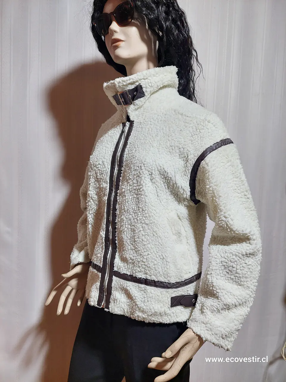 ABRIGO CORDERITO MULTICOLOR LUTIQUE TALLA M 3