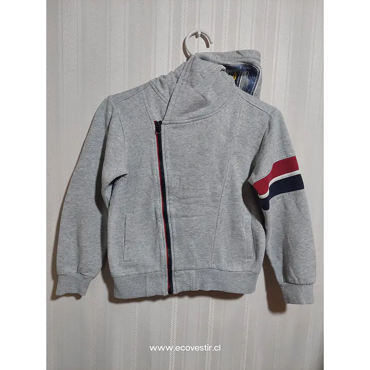 POLERÓN CON GORRO Y CIERRE GRIS TALLA 8A/128 1