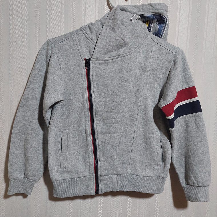 POLERÓN CON GORRO Y CIERRE GRIS TALLA 8A/128 1