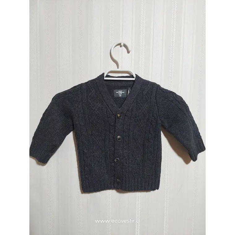 CHALECO BOTON NIÑO GRIS ACERO TALLA 6-9M 1