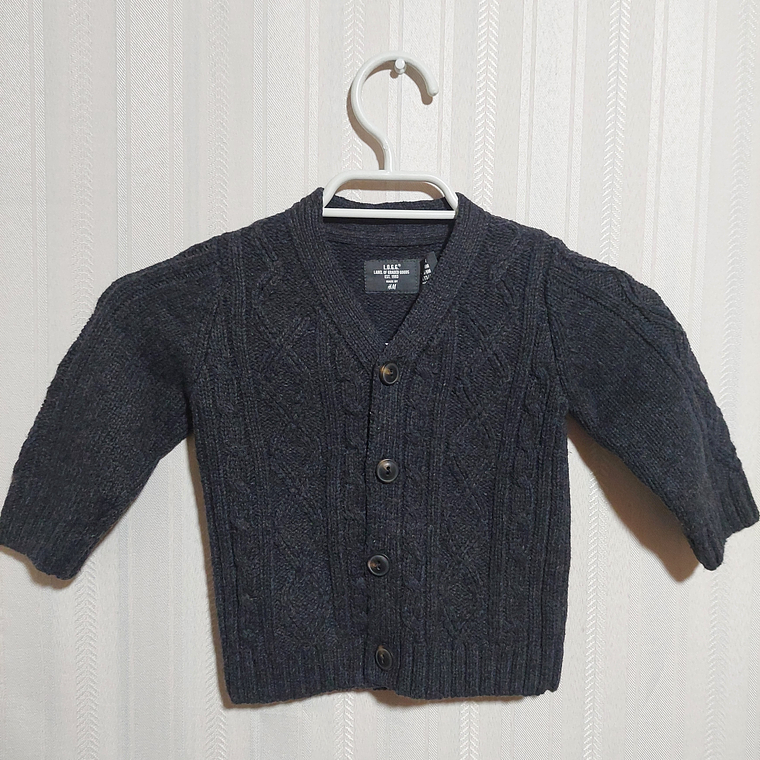 CHALECO BOTON NIÑO GRIS ACERO TALLA 6-9M 1