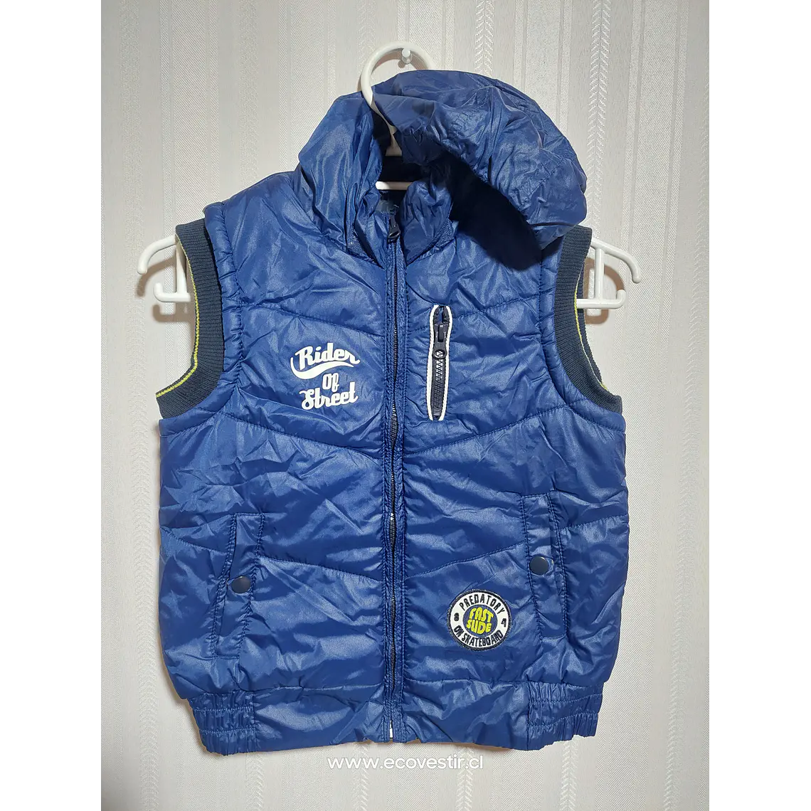 PARKA S/M NIÑO C/GORRO AZUL TALLA 6-7 1