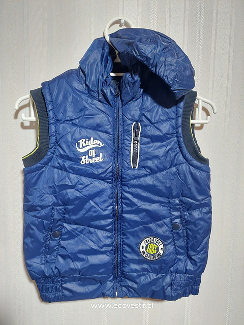 PARKA S/M NIÑO C/GORRO AZUL TALLA 6-7
