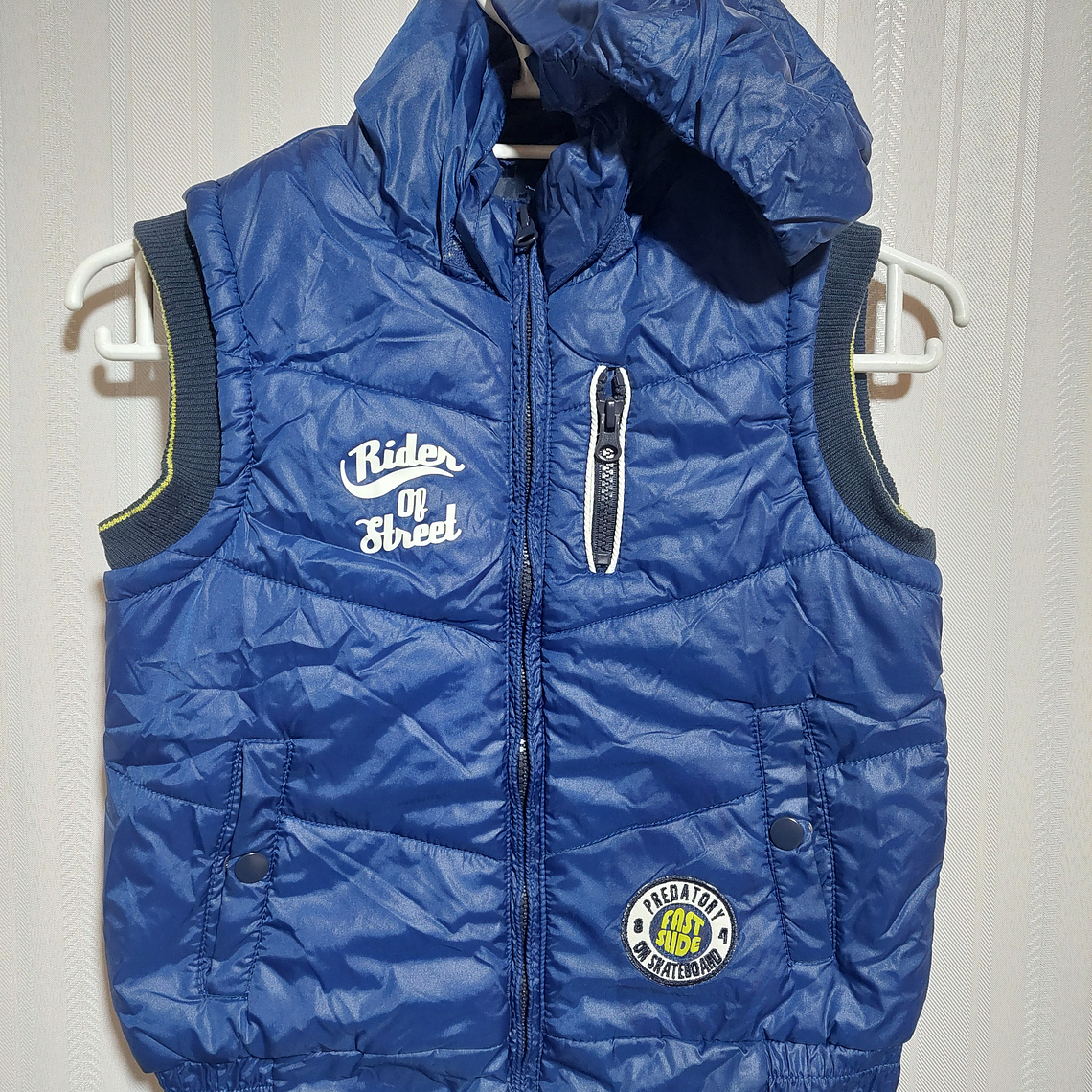 PARKA S/M NIÑO C/GORRO AZUL TALLA 6-7 1