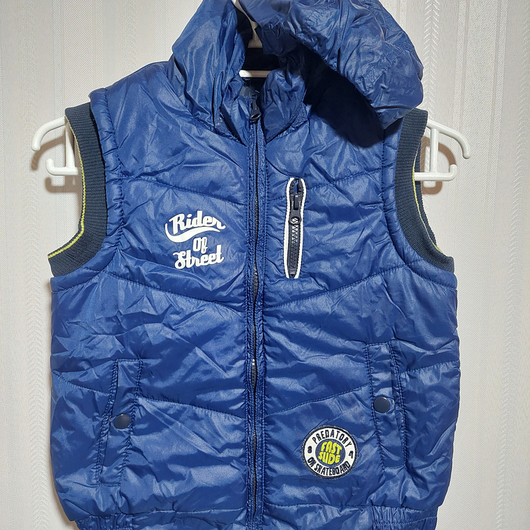 PARKA S/M NIÑO C/GORRO AZUL TALLA 6-7 1