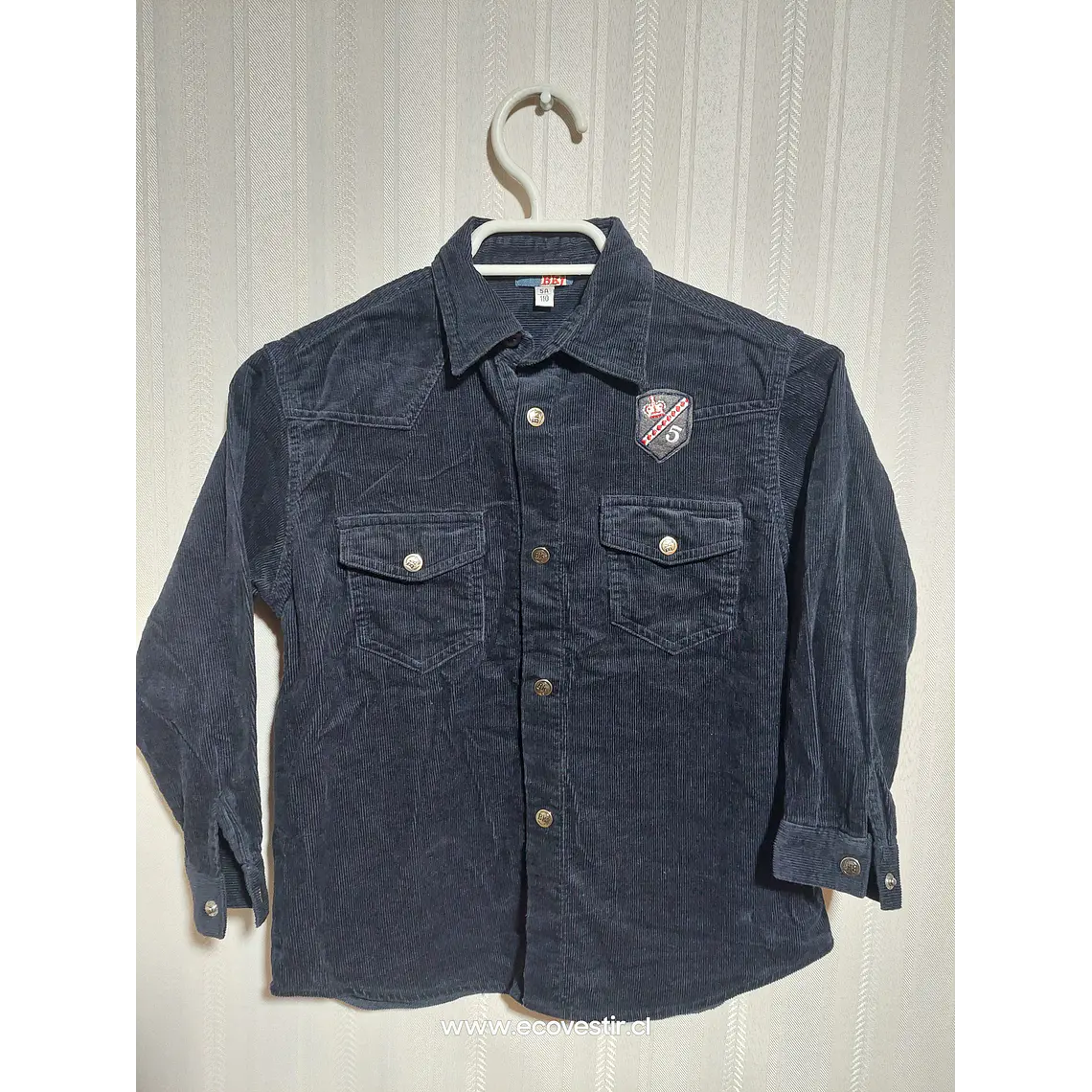CAMISA ML COTELÉ NIÑO AZUL TALLA 5A/110 1