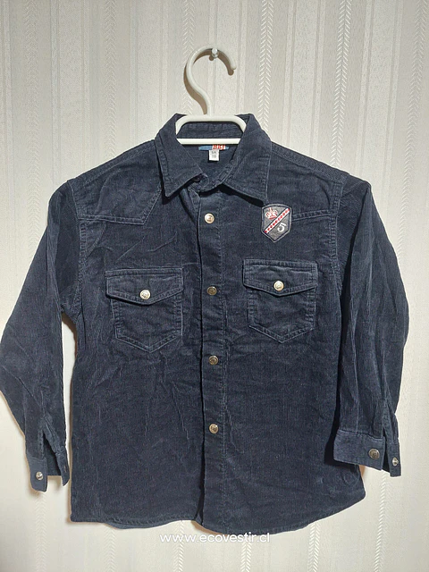 CAMISA ML COTELÉ NIÑO AZUL TALLA 5A/110
