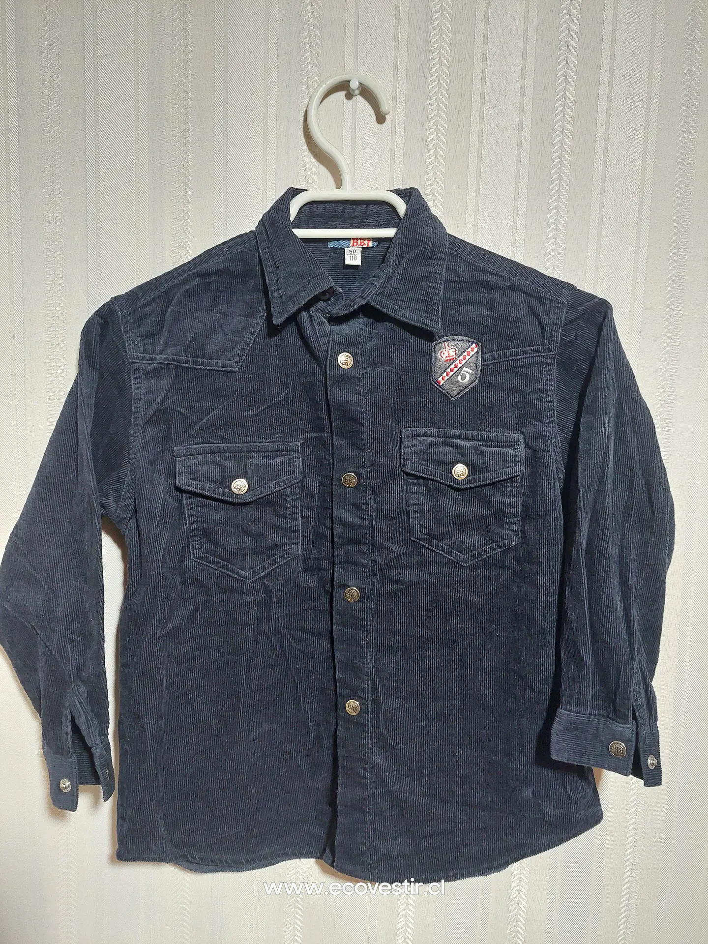 CAMISA ML COTELÉ NIÑO AZUL TALLA 5A/110 1