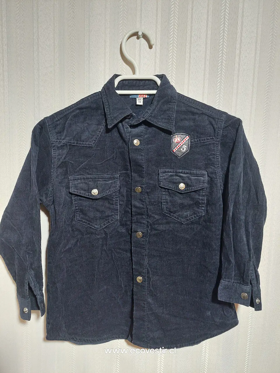 CAMISA ML COTELÉ NIÑO AZUL TALLA 5A/110 1