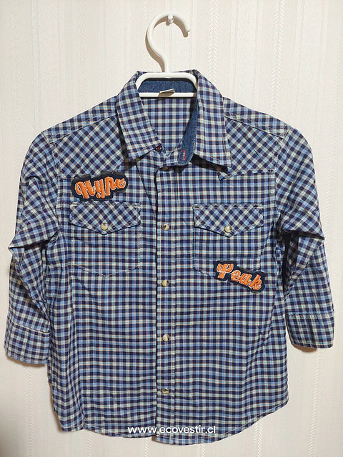 CAMISA ML CUADRILLE AZUL NIÑO TALLA 7A