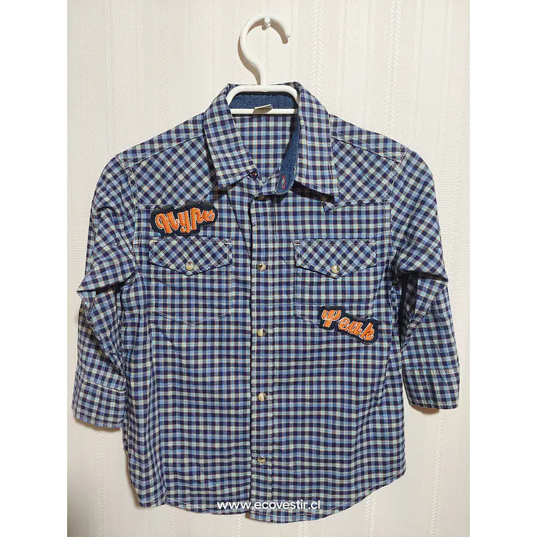 CAMISA ML CUADRILLE AZUL NIÑO TALLA 7A 1