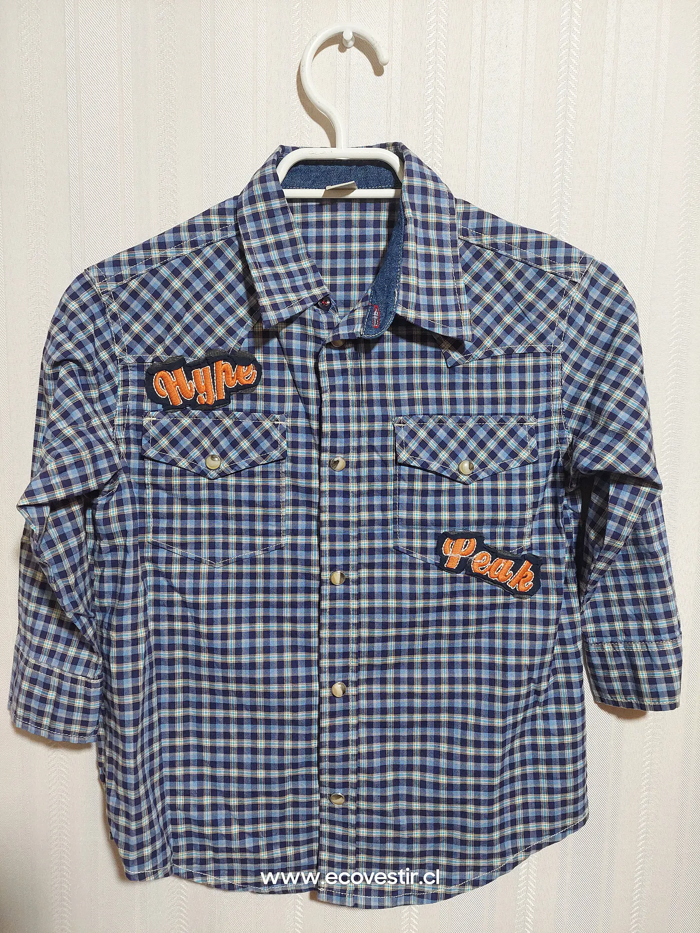 CAMISA ML CUADRILLE AZUL NIÑO TALLA 7A 1