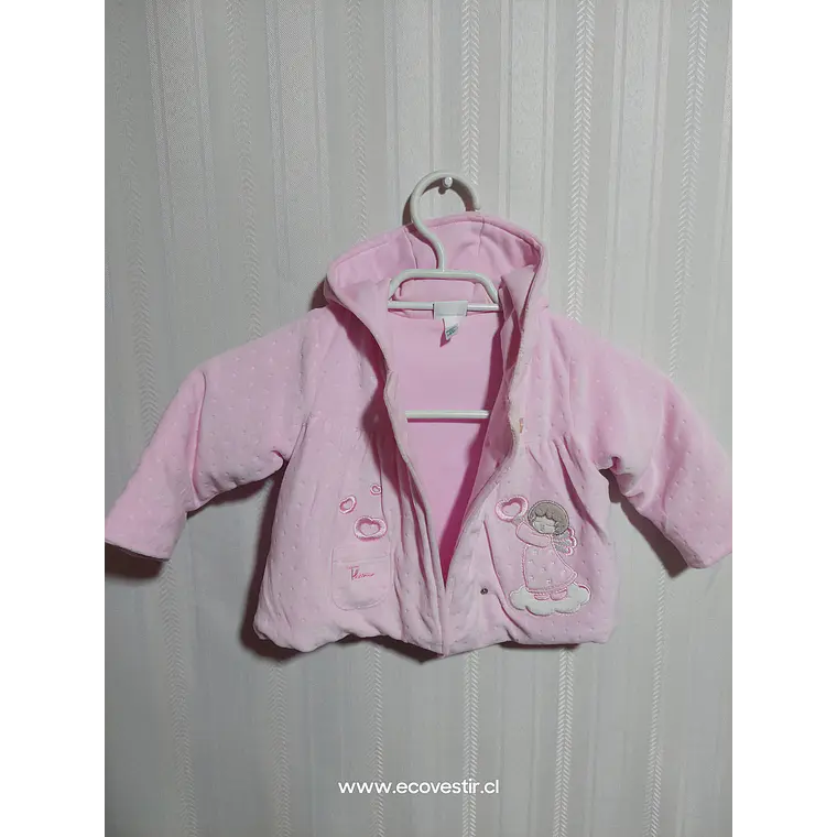 ABRIGO C/GORRO ROSADO NIÑA TALLA 3-6M 3