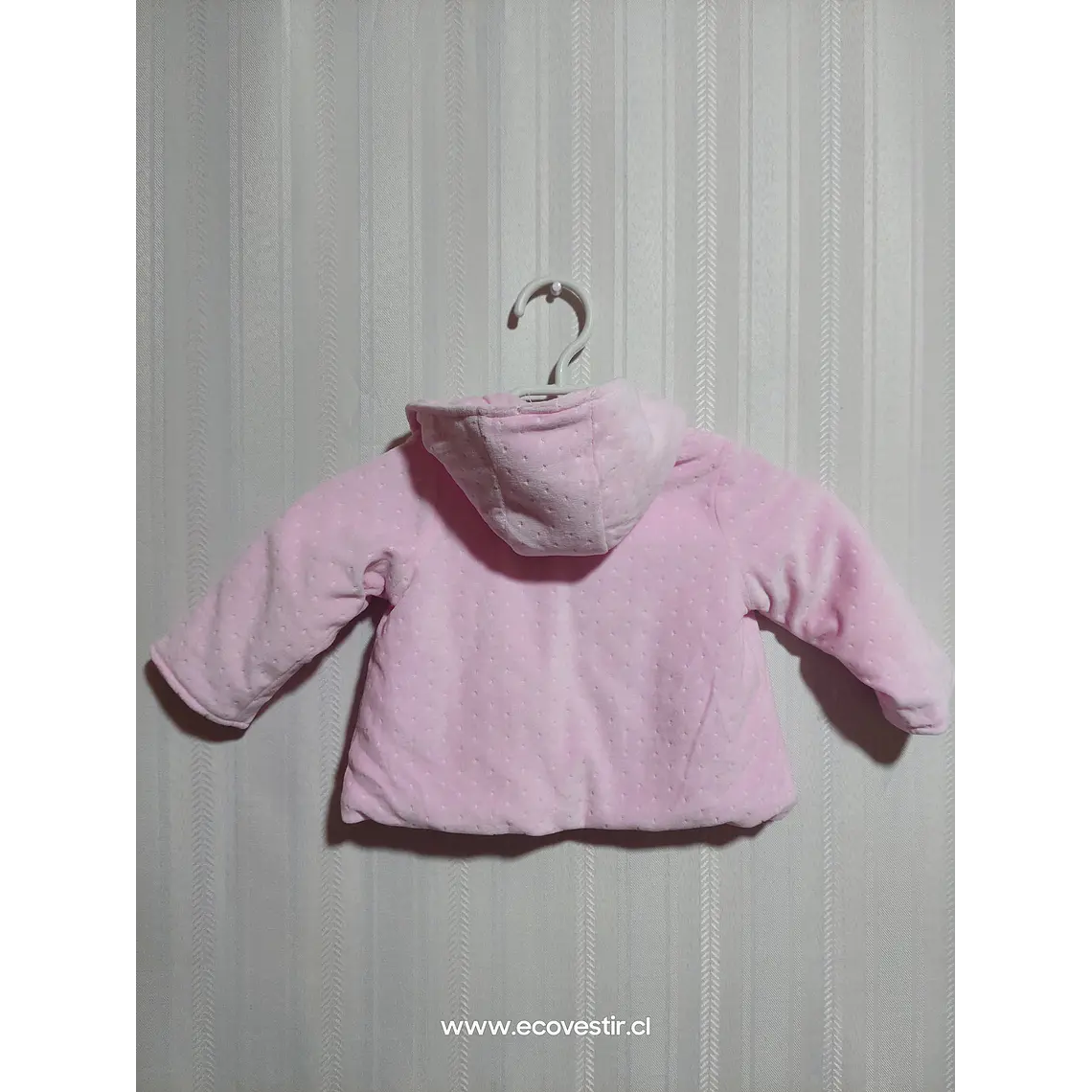 ABRIGO C/GORRO ROSADO NIÑA TALLA 3-6M 2