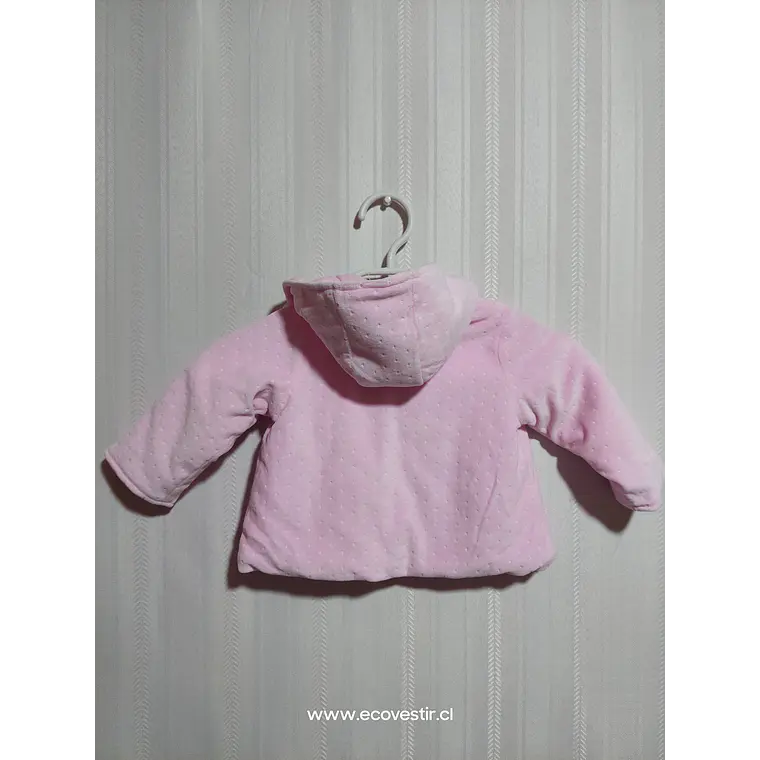ABRIGO C/GORRO ROSADO NIÑA TALLA 3-6M 2